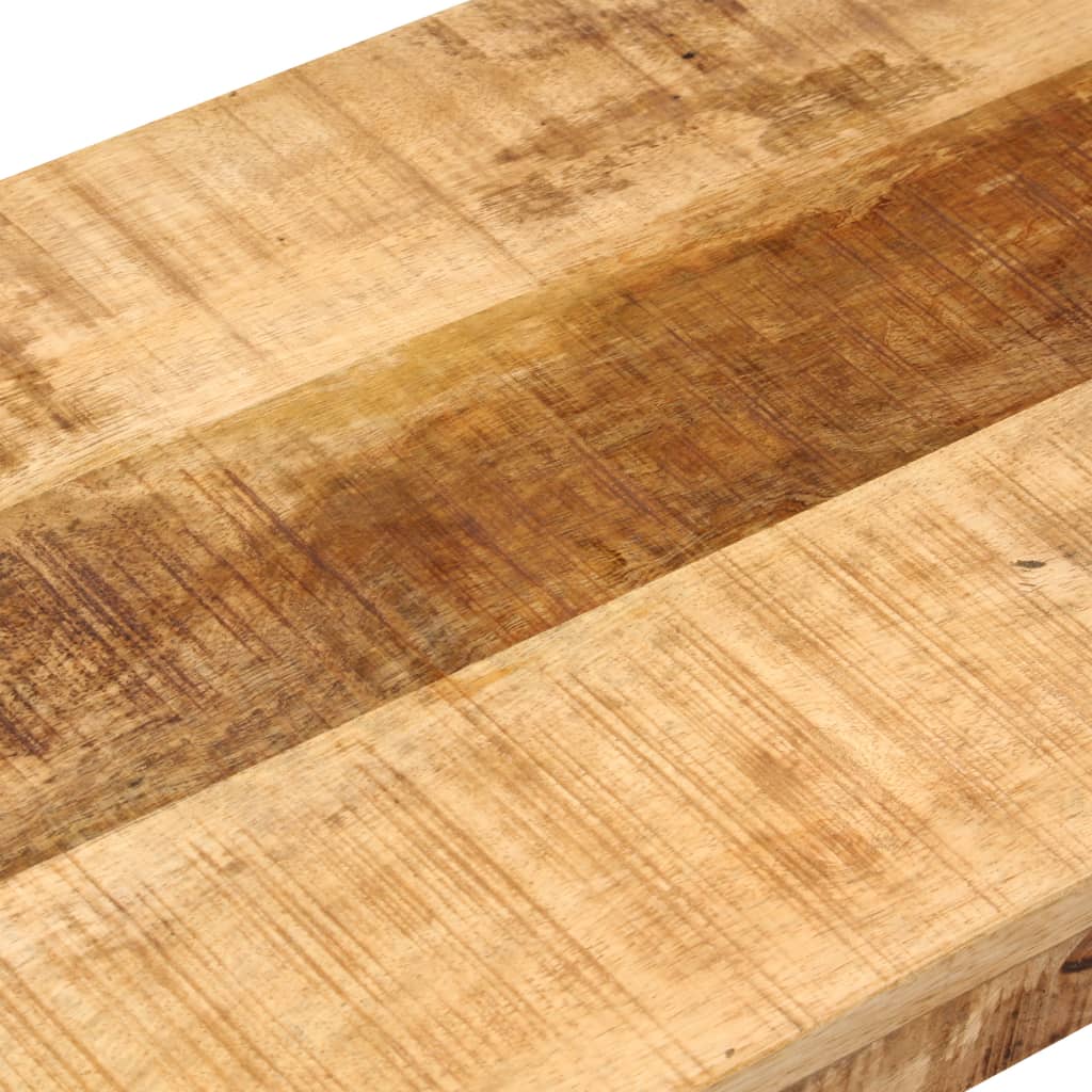 vidaXL Ławka, 110 cm, lite, surowe drewno mango i stal