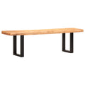 vidaXL Ławka, 160 cm, lite, surowe drewno mango i stal