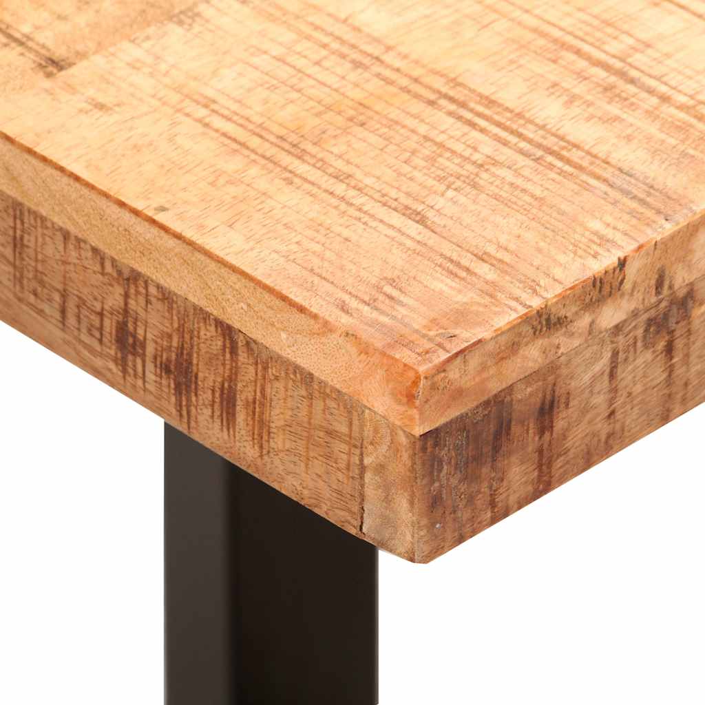 vidaXL Ławka, 160 cm, lite, surowe drewno mango i stal