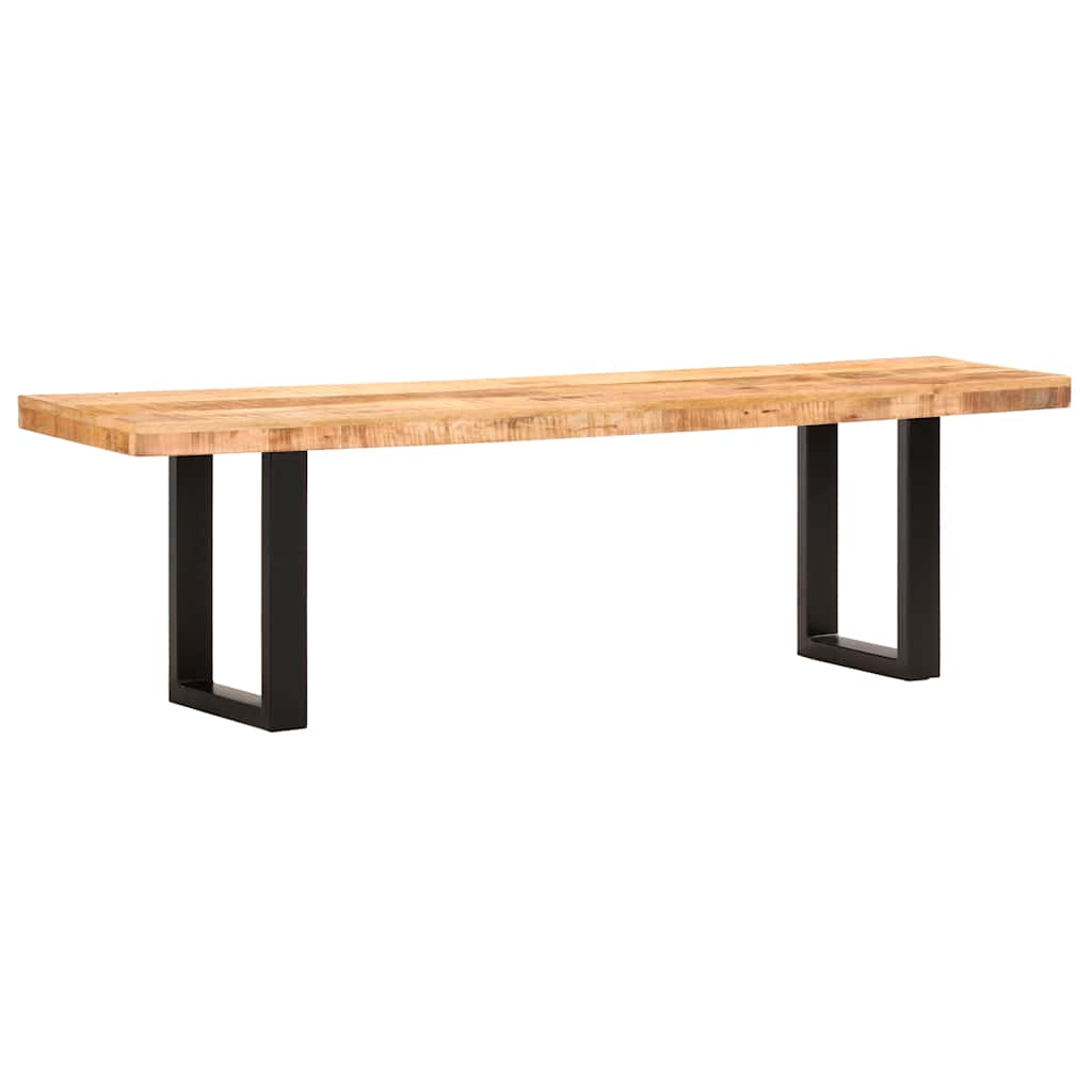 vidaXL Ławka, 160 cm, lite, surowe drewno mango i stal