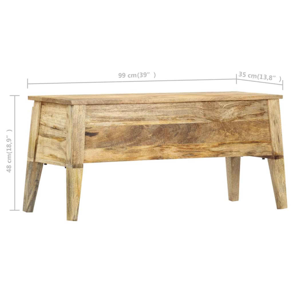 vidaXL Skrzynia, 99x35x48 cm, lite drewno mango