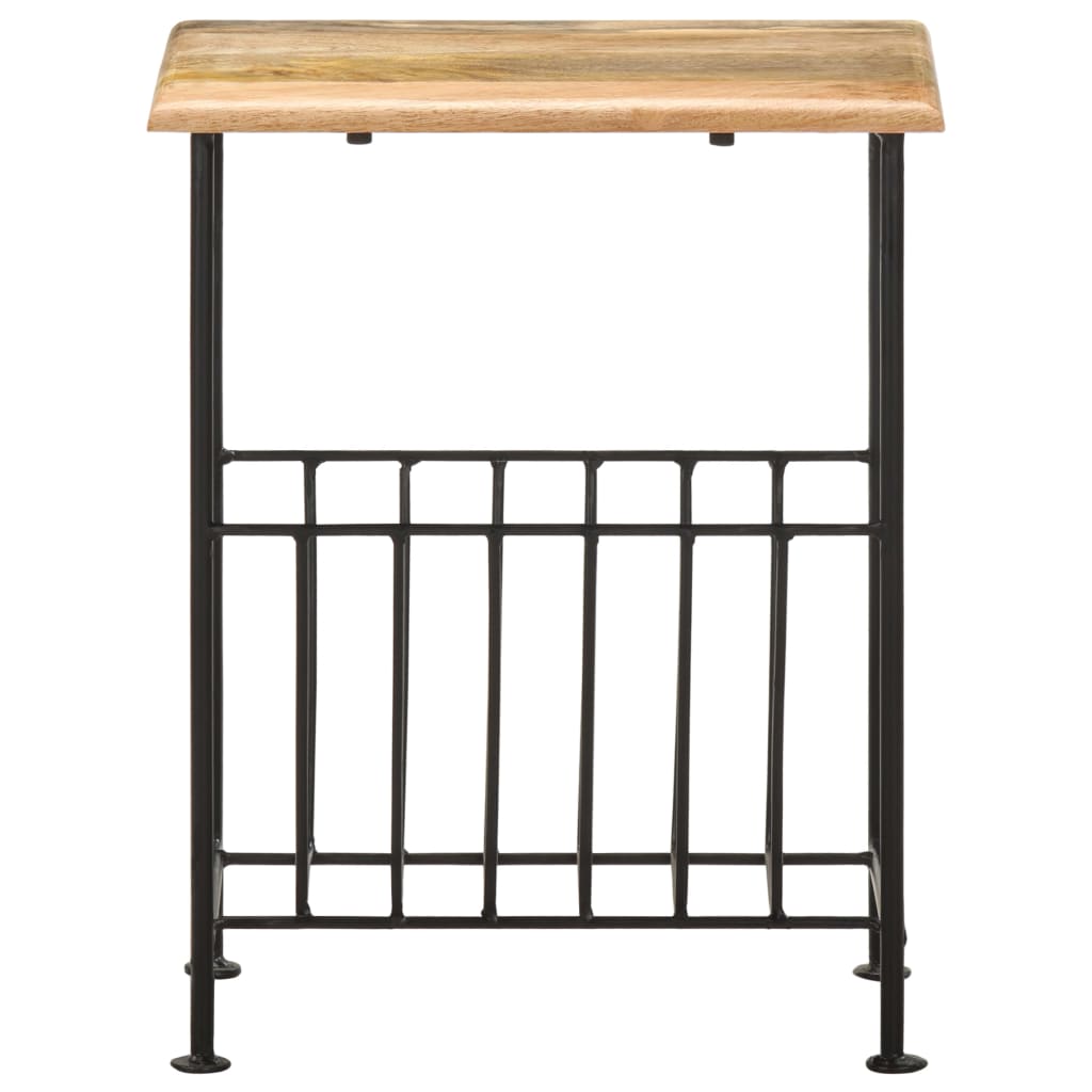 vidaXL Stojak na gazety, 40x30x50 cm, lite drewno mango i stal