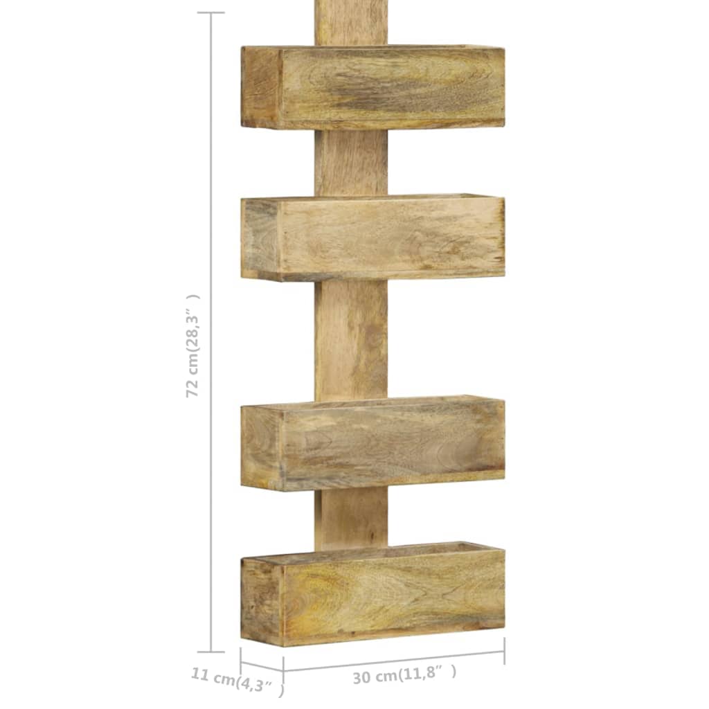 vidaXL Ścienna półka na gazety, 30x11x72 cm, lite drewno mango