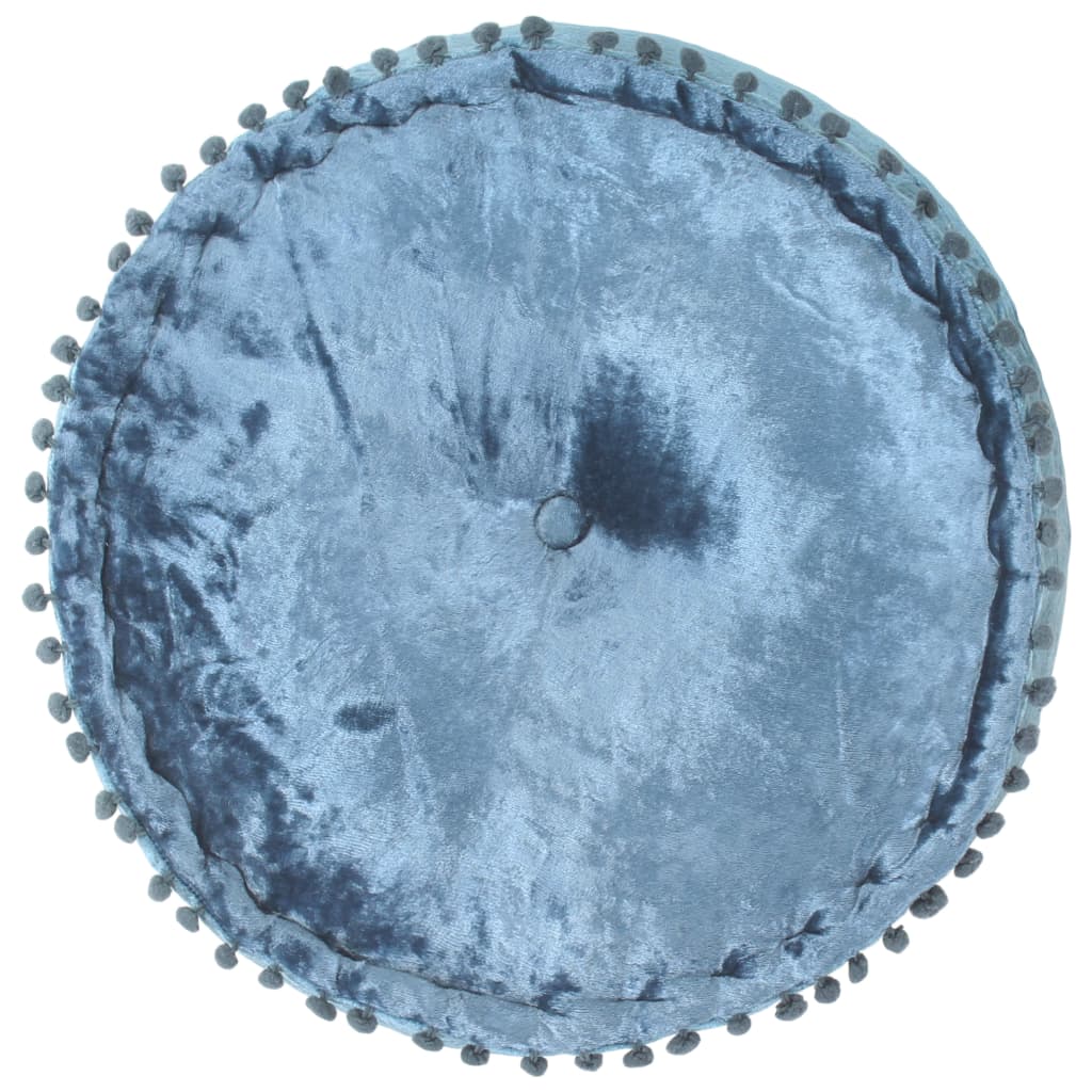 vidaXL Puf, okrągły, aksamitny, 40x20 cm, niebieski