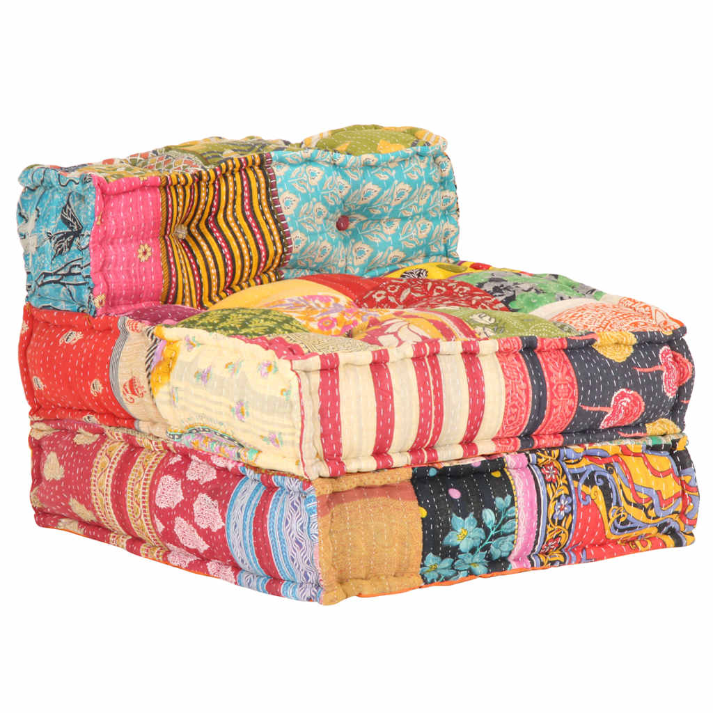 vidaXL Puf modułowy, patchwork, tkanina