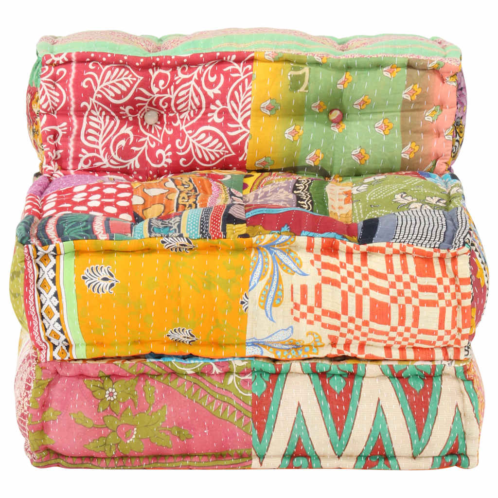 vidaXL Puf modułowy, patchwork, tkanina