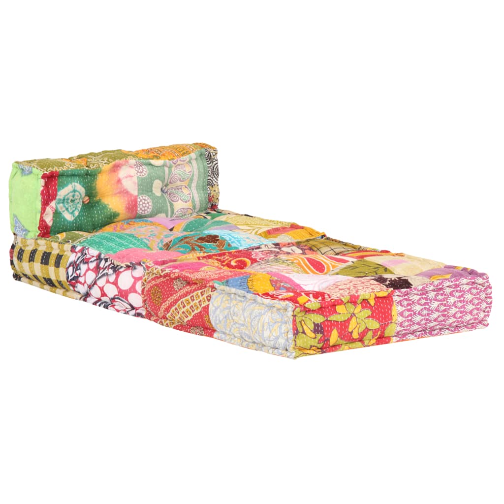 vidaXL Puf modułowy, patchwork, tkanina