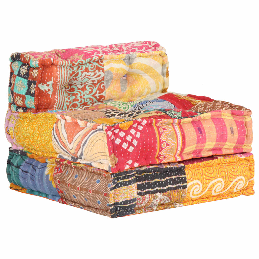 vidaXL Puf modułowy, patchwork, tkanina