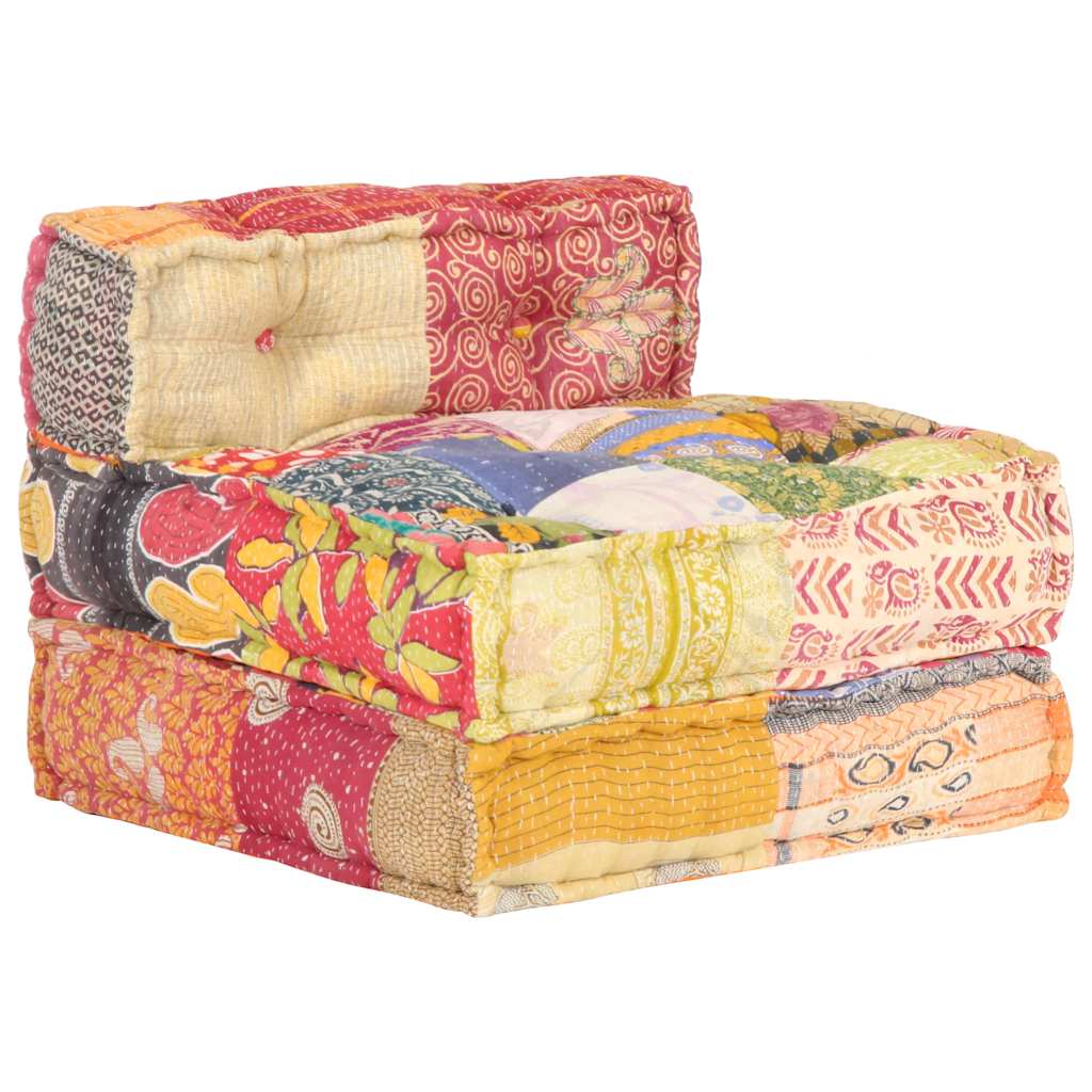 vidaXL Puf modułowy, patchwork, tkanina
