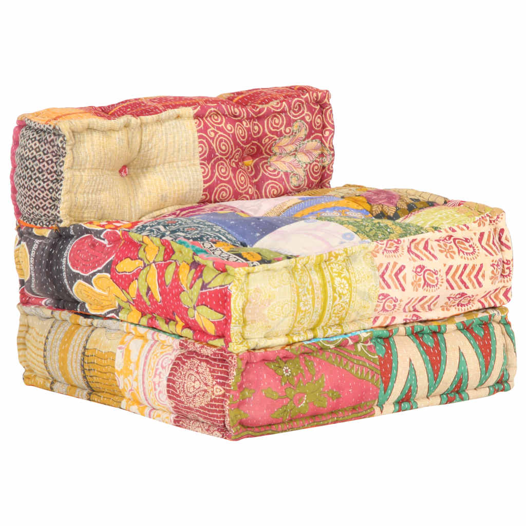 vidaXL Puf modułowy, patchwork, tkanina
