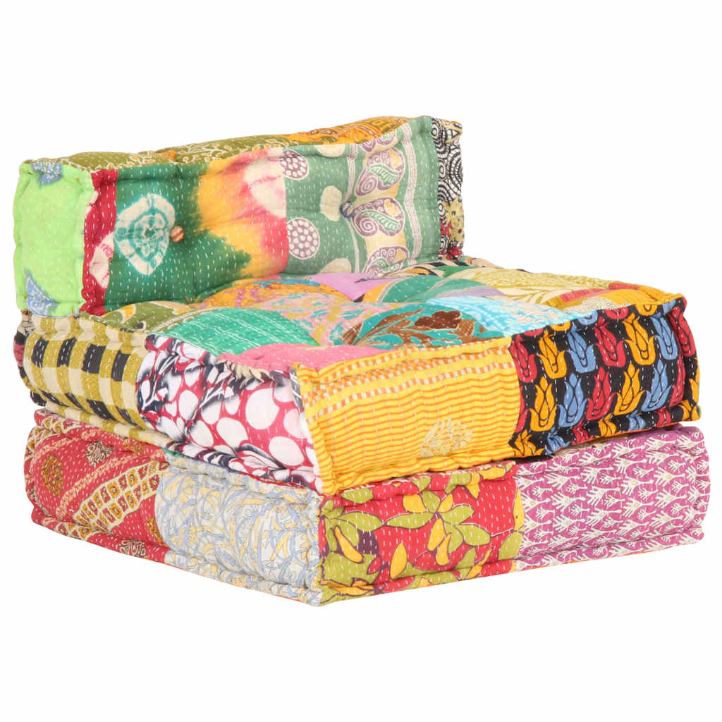 vidaXL Puf modułowy, patchwork, tkanina