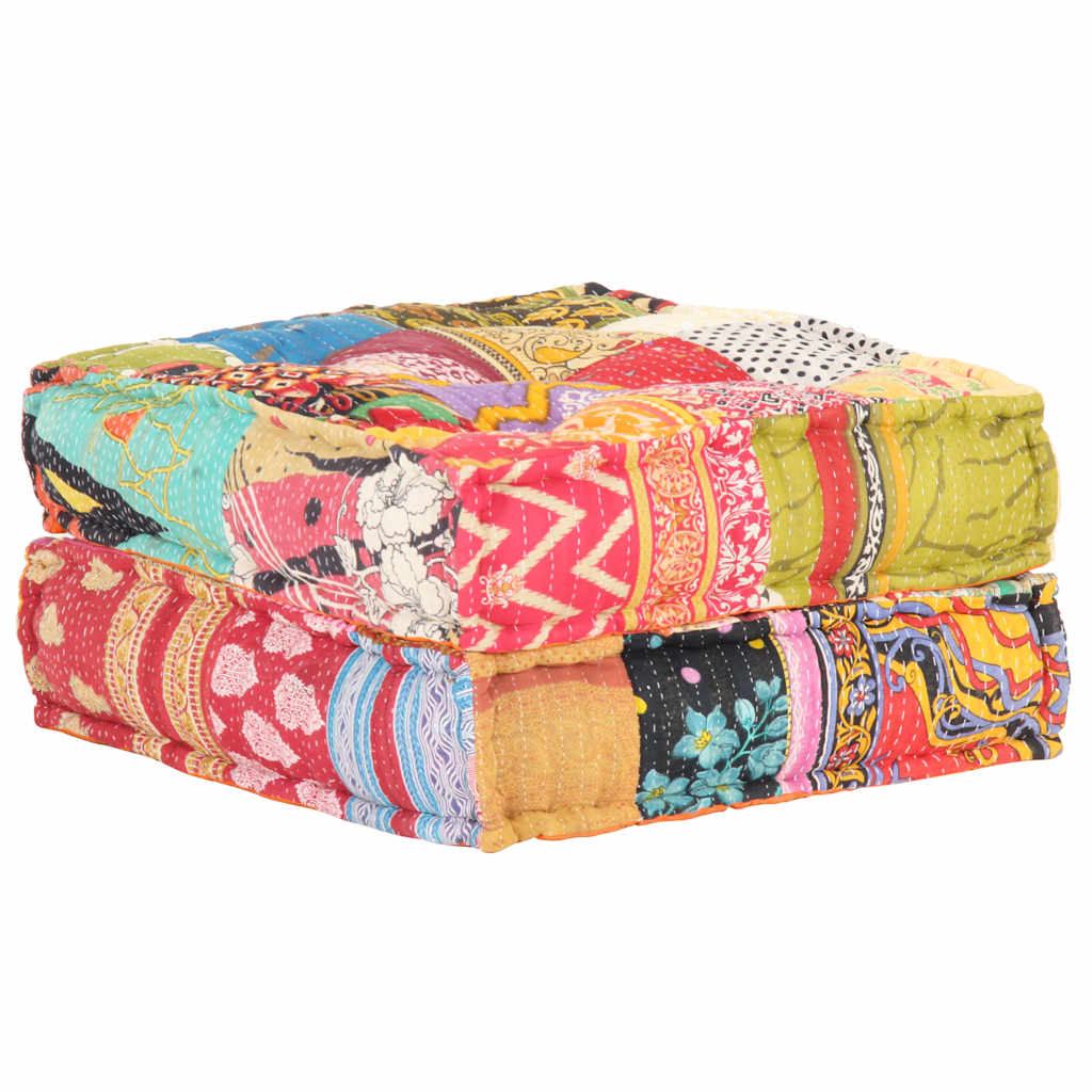 vidaXL Puf, 60x70x36 cm, patchwork, tkanina