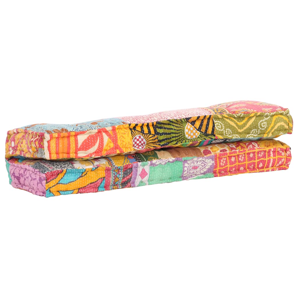 vidaXL Sofa z poduszek na paletę, tkanina, wielokolorowy patchwork