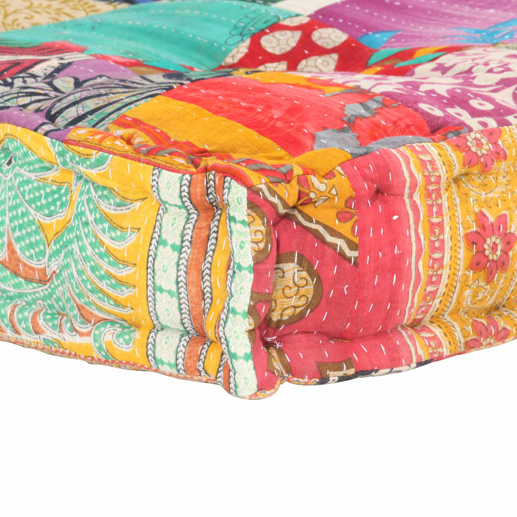 vidaXL Sofa z poduszek na paletę, tkanina, wielokolorowy patchwork