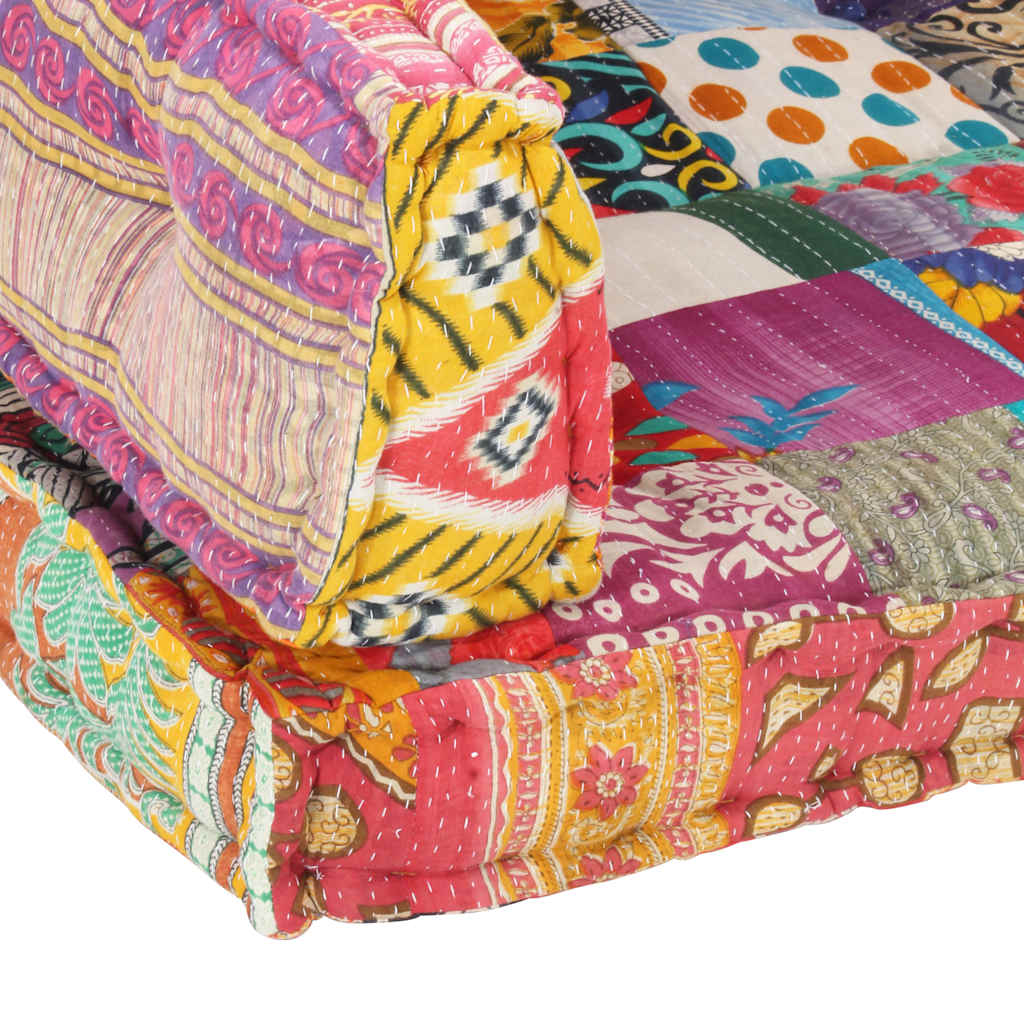 vidaXL Sofa z poduszek na paletę, tkanina, wielokolorowy patchwork