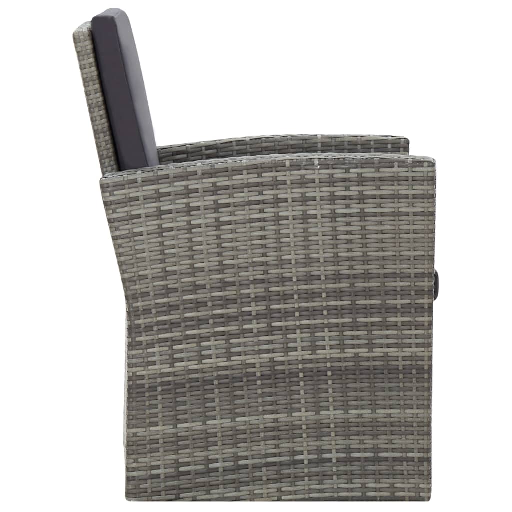 vidaXL 4-cz. zestaw wypoczynkowy do ogrodu, poduszki, rattan PE, szary