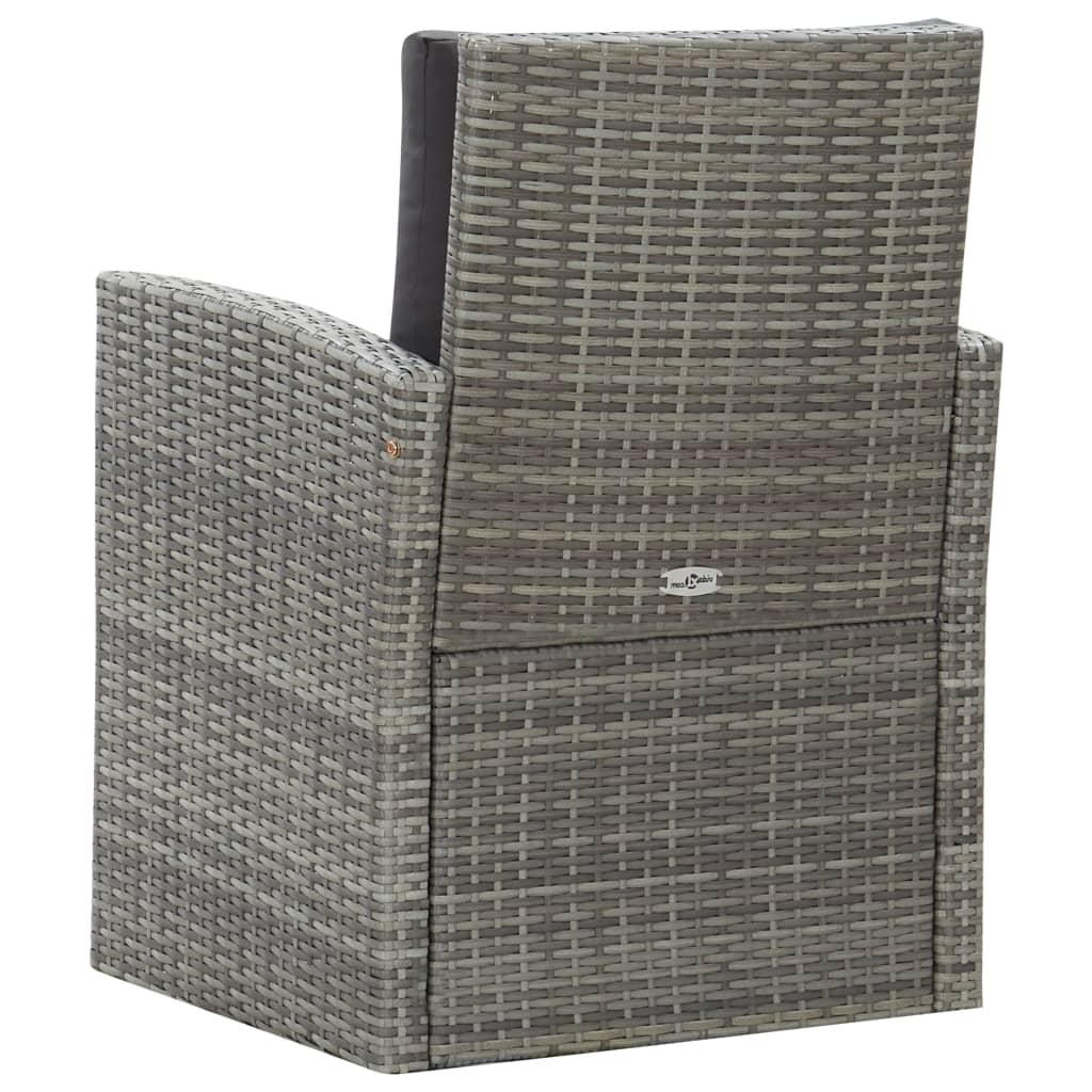 vidaXL 5-cz. zestaw mebli ogrodowych z poduszkami, rattan PE, szary