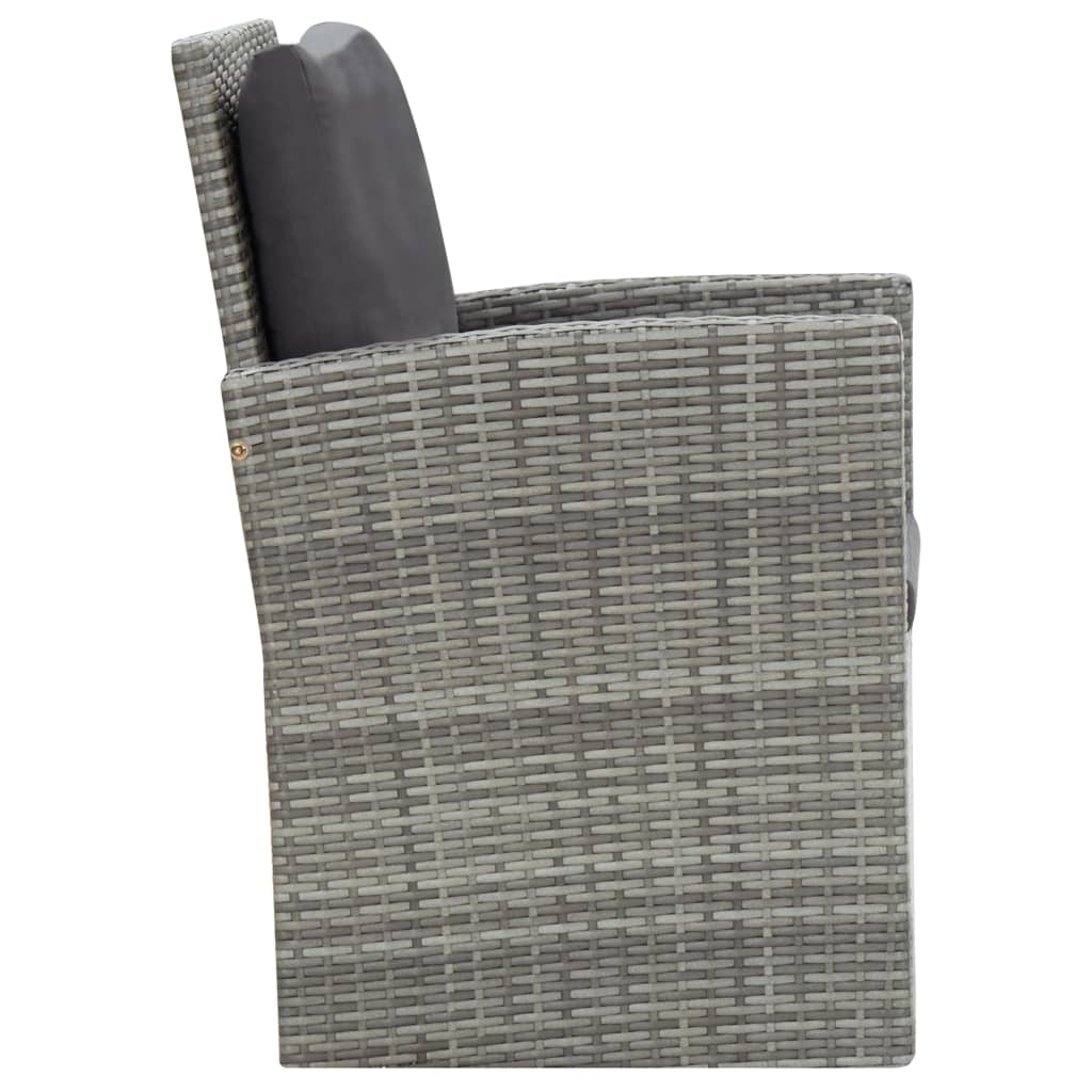 vidaXL 5-cz. zestaw mebli ogrodowych z poduszkami, rattan PE, szary