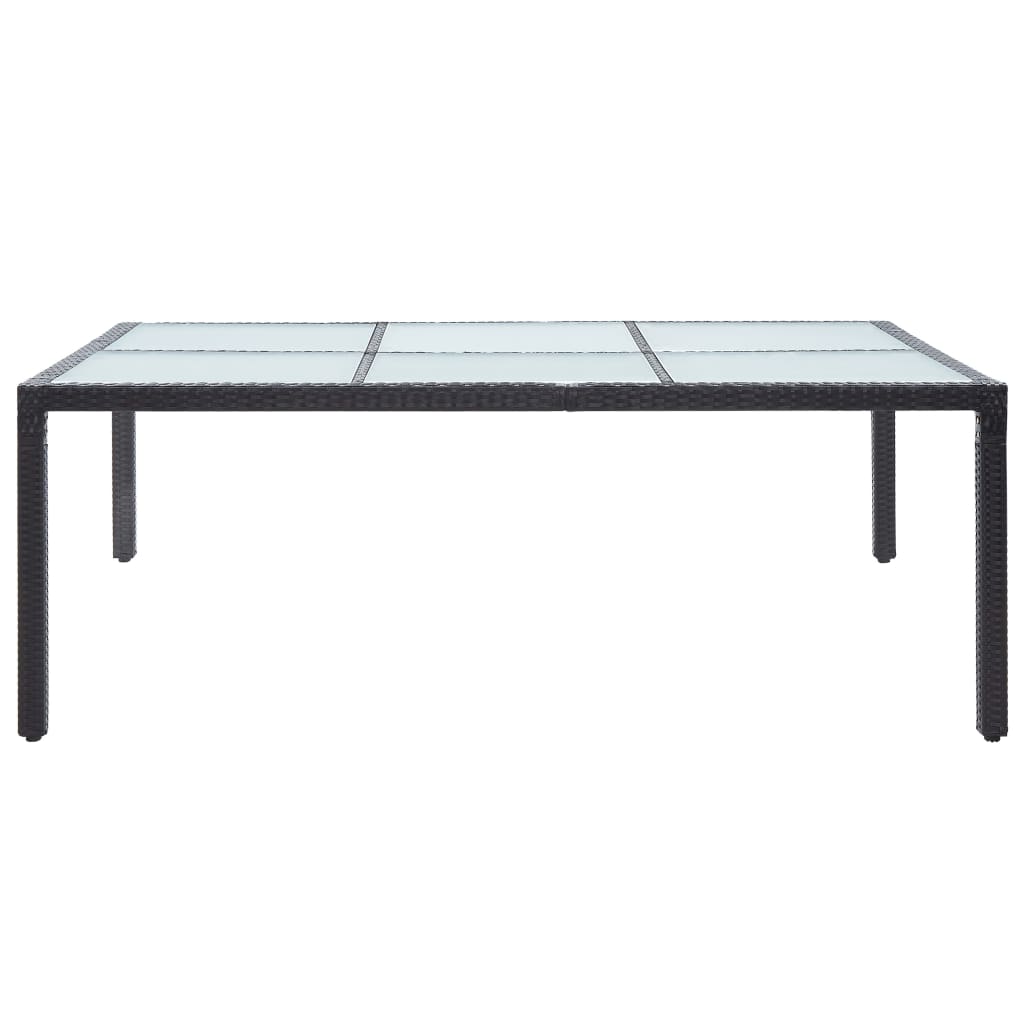 vidaXL Stół ogrodowy, czarny, 200x150x74 cm, polirattan