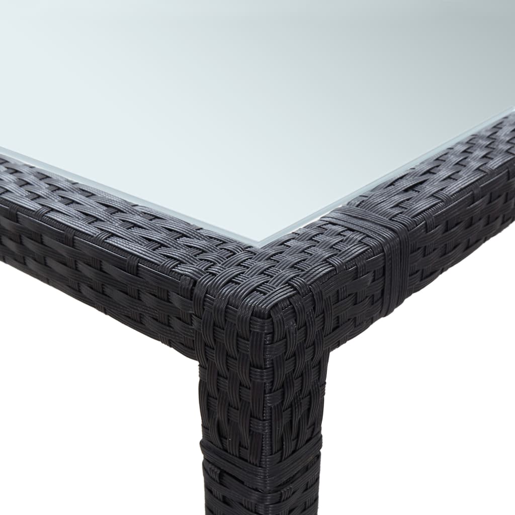 vidaXL Stół ogrodowy, czarny, 200x150x74 cm, polirattan