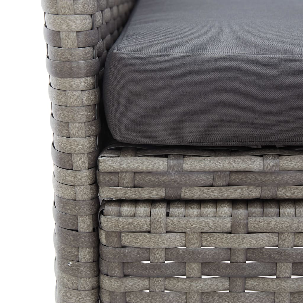 vidaXL 2-osobowa ławka ogrodowa ze stolikiem, 143 cm, rattan PE, szara