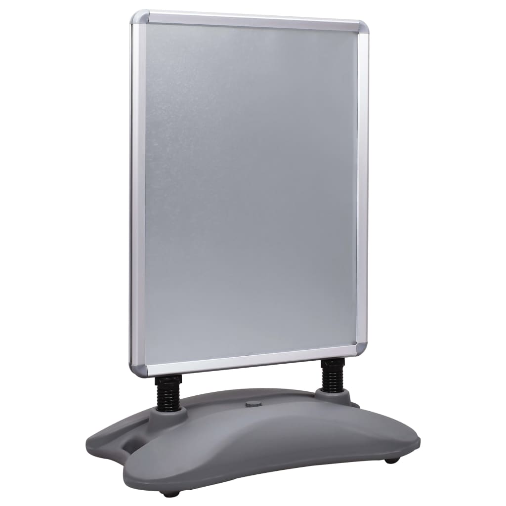 vidaXL Stojak na plakat A1 z podstawą na wodę, szary, stop aluminium