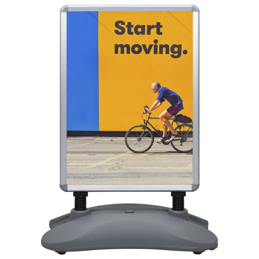 vidaXL Stojak na plakat A1 z podstawą na wodę, szary, stop aluminium