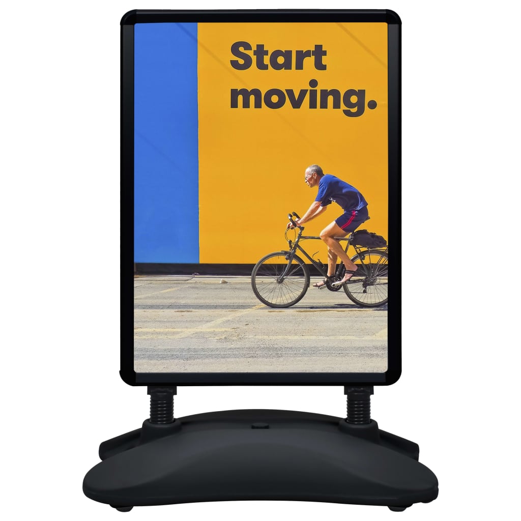 vidaXL Stojak na plakat A1 z podstawą na wodę, czarny, stop aluminium