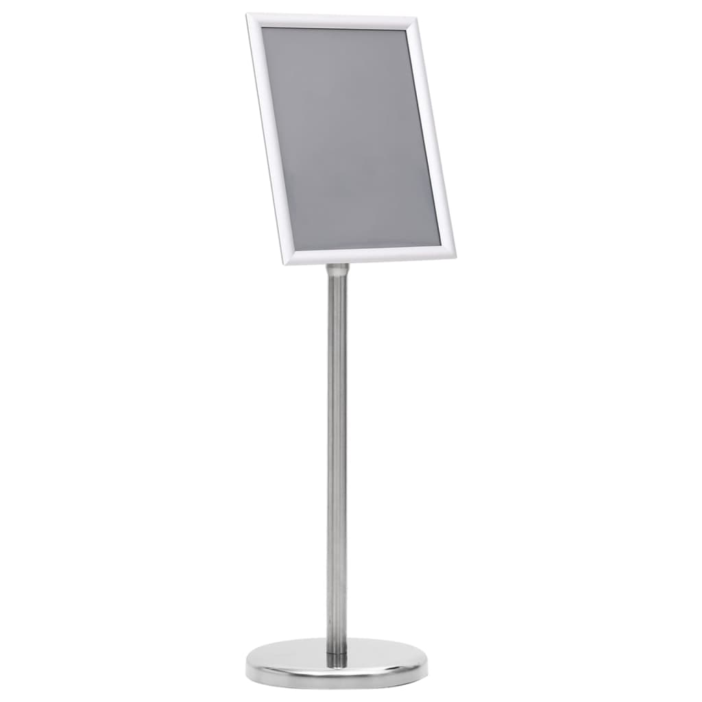 vidaXL Stojak na plakat A4, srebrny, stop aluminium