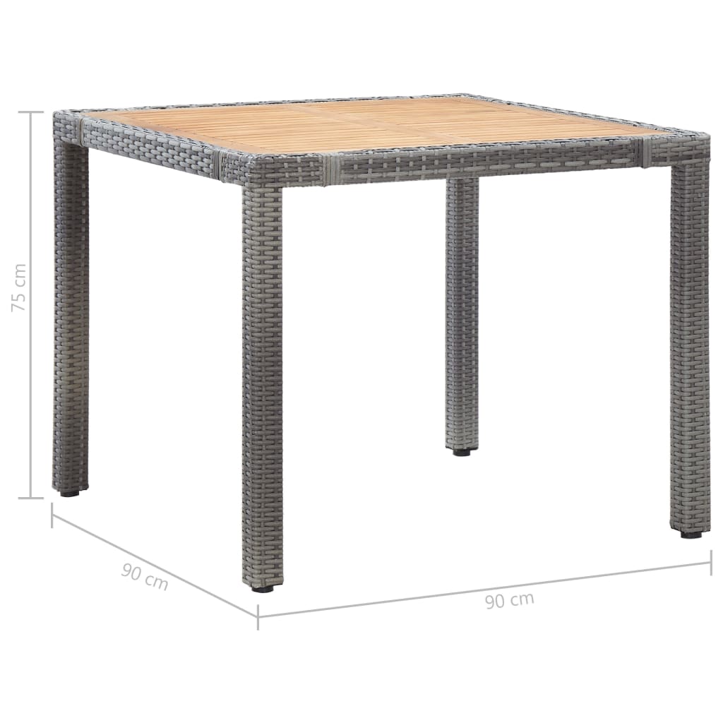 vidaXL 5-cz. zestaw mebli ogrodowych z poduszkami, rattan PE, szary