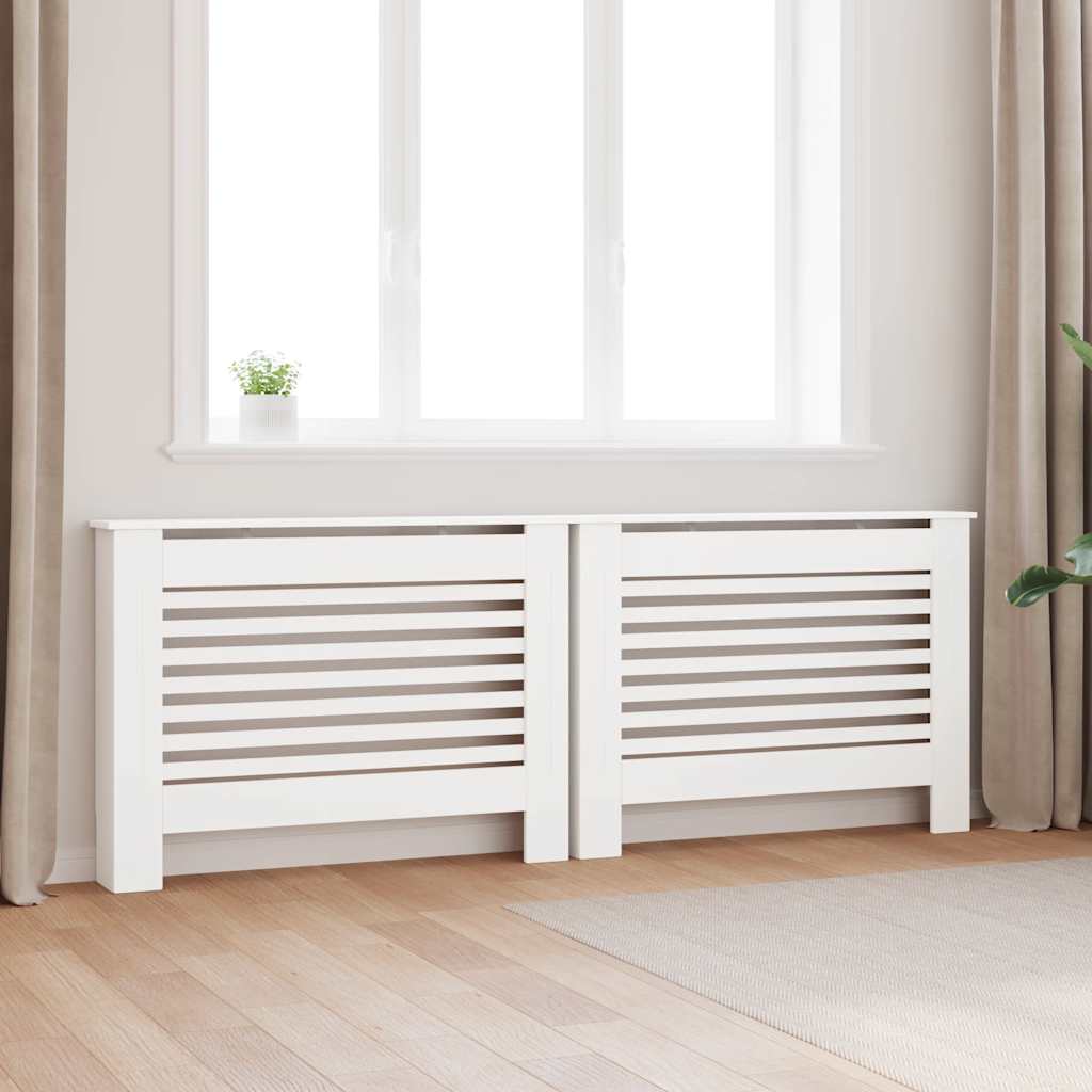 vidaXL Osłony na kaloryfer, 2 szt., białe, 112x19x81,5 cm, MDF