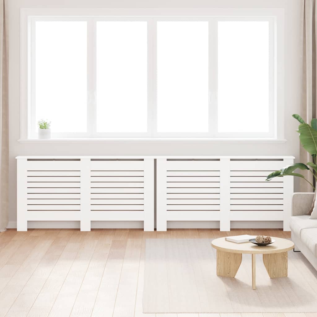 vidaXL Osłony na kaloryfer, 2 szt., białe, 152x19x81,5 cm, MDF