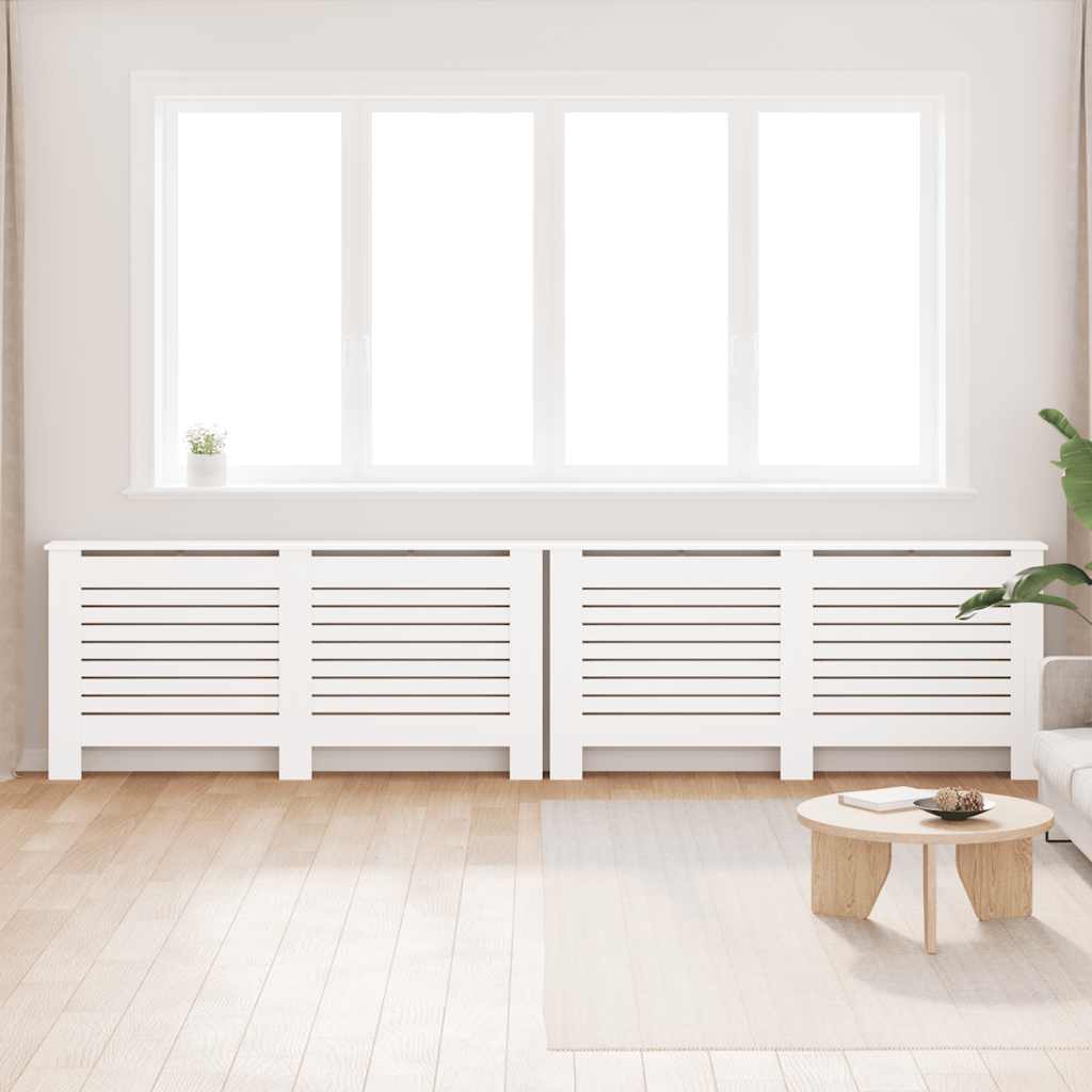 vidaXL Osłony na kaloryfer, 2 szt., białe, 172x19x81,5 cm, MDF