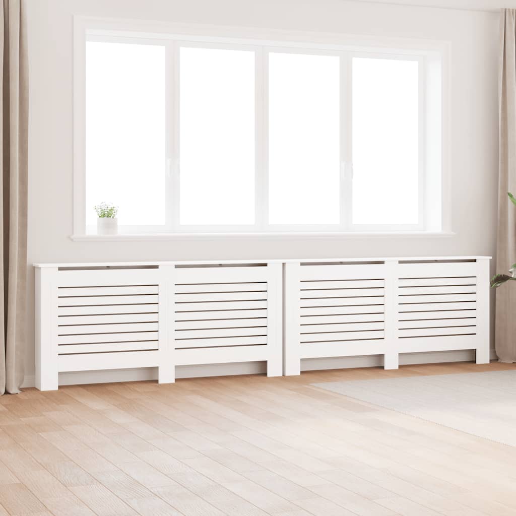vidaXL Osłony na kaloryfer, 2 szt., białe, 172x19x81,5 cm, MDF
