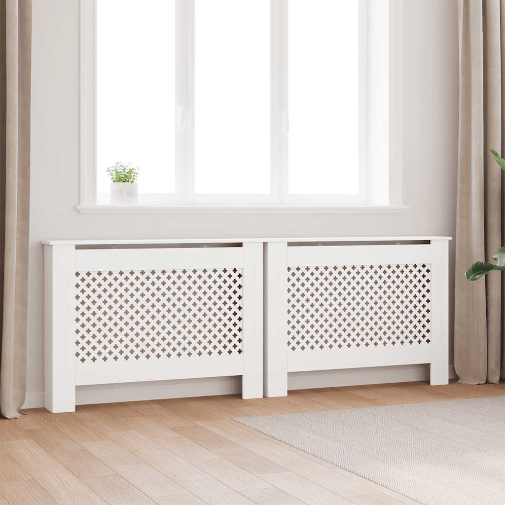 vidaXL Osłony na kaloryfer, 2 szt., białe, 112x19x81,5 cm, MDF