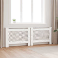 vidaXL Osłony na kaloryfer, 2 szt., białe, 112x19x81,5 cm, MDF