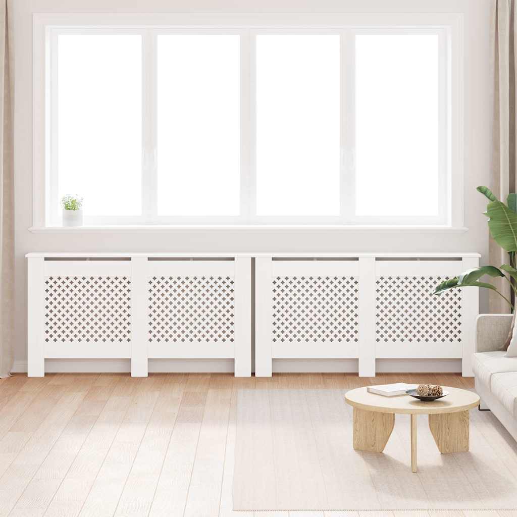 vidaXL Osłony na kaloryfer, 2 szt., białe, 152x19x81,5 cm, MDF