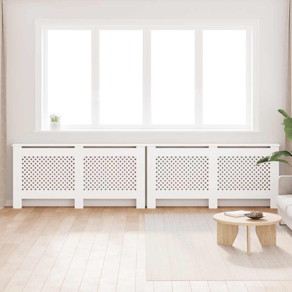 vidaXL Osłony na kaloryfer, 2 szt., białe, 172x19x81,5 cm, MDF
