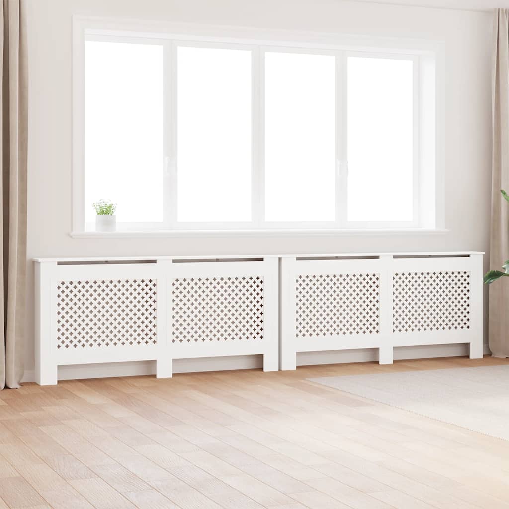vidaXL Osłony na kaloryfer, 2 szt., białe, 172x19x81,5 cm, MDF