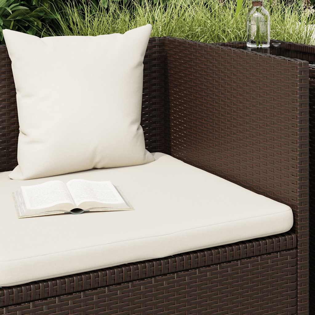 vidaXL Sofa ogrodowa z poduszkami, polirattan, brązowa