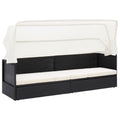 vidaXL Sofa ogrodowa z zadaszeniem, czarna, polirattanowa