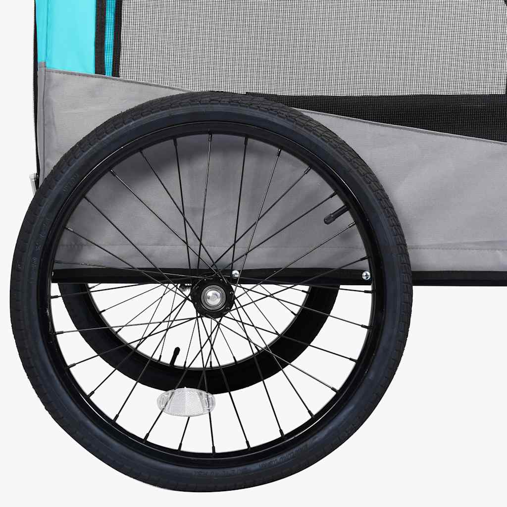 vidaXL Przyczepka rowerowa dla zwierząt/do biegania, niebiesko-szara