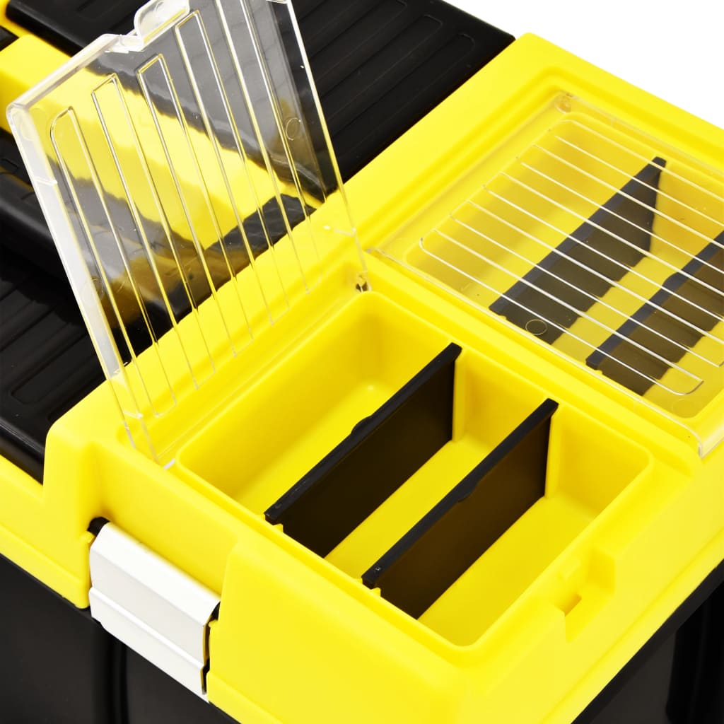 vidaXL Skrzynka narzędziowa, plastikowa, 595x337x316 mm, żółta