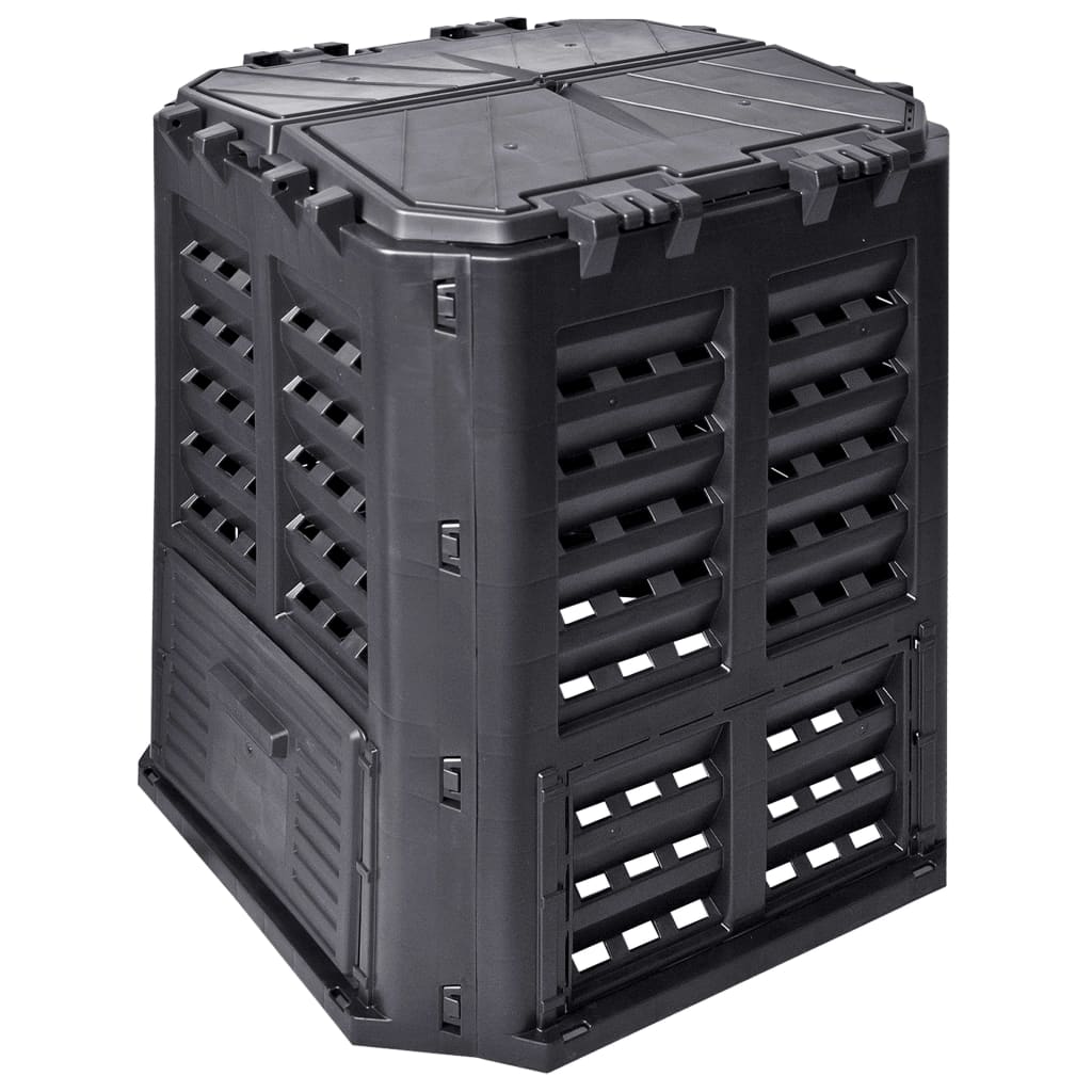 vidaXL Kompostownik ogrodowy, czarny, 68,9x68,9x83,9 cm, 360 L