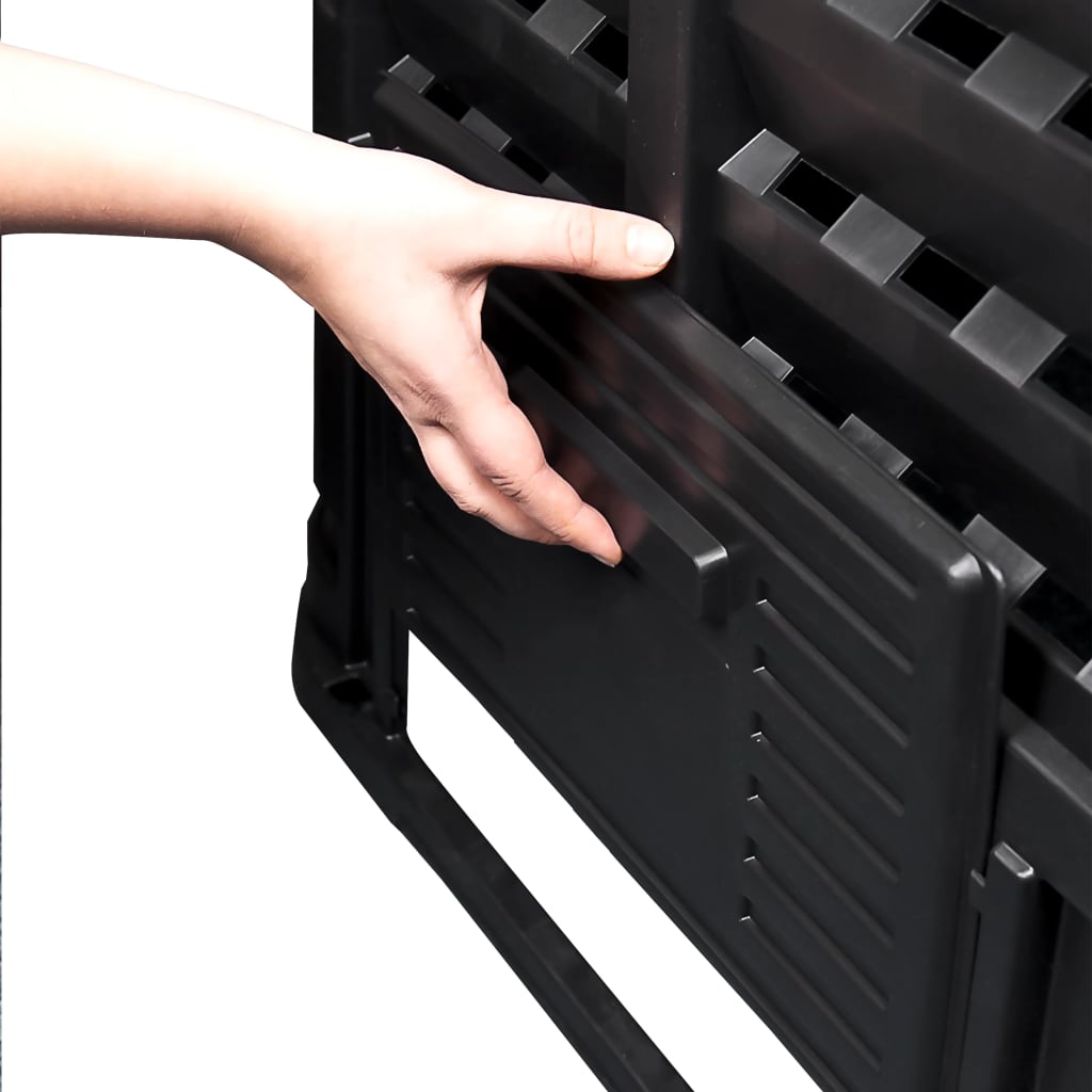vidaXL Kompostownik ogrodowy, czarny, 93,3x93,3x80 cm, 480 L