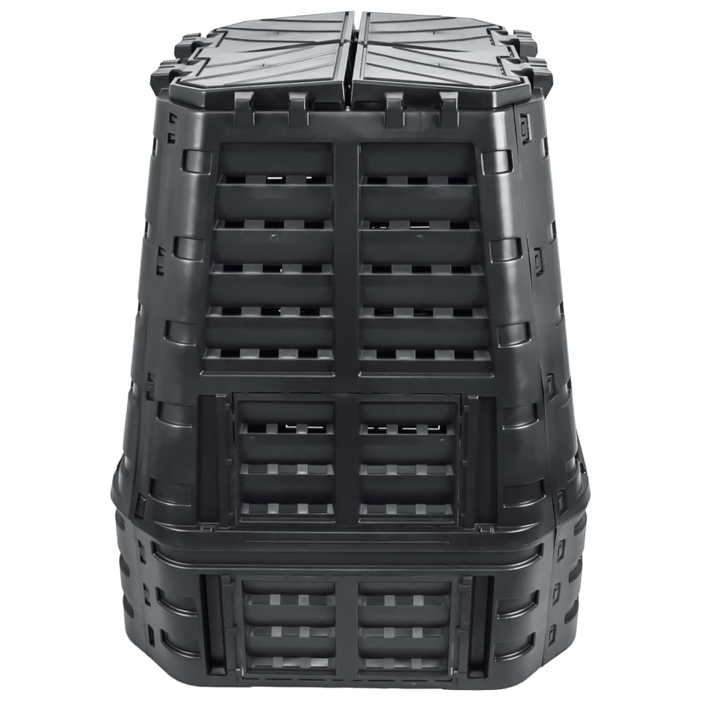 vidaXL Kompostownik ogrodowy, czarny, 93,3x93,3x113 cm, 740 L