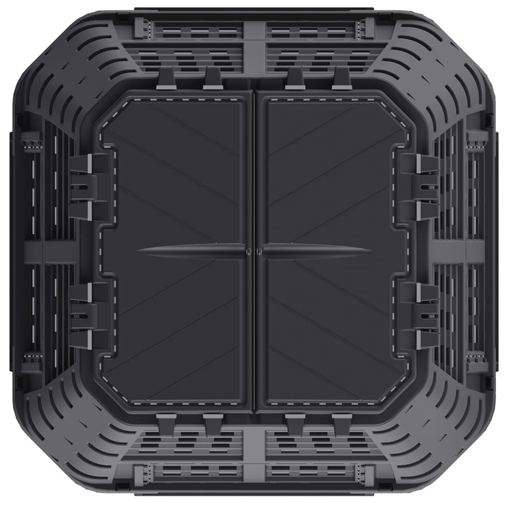 vidaXL Kompostownik ogrodowy, czarny, 93,3x93,3x146 cm, 1000 L