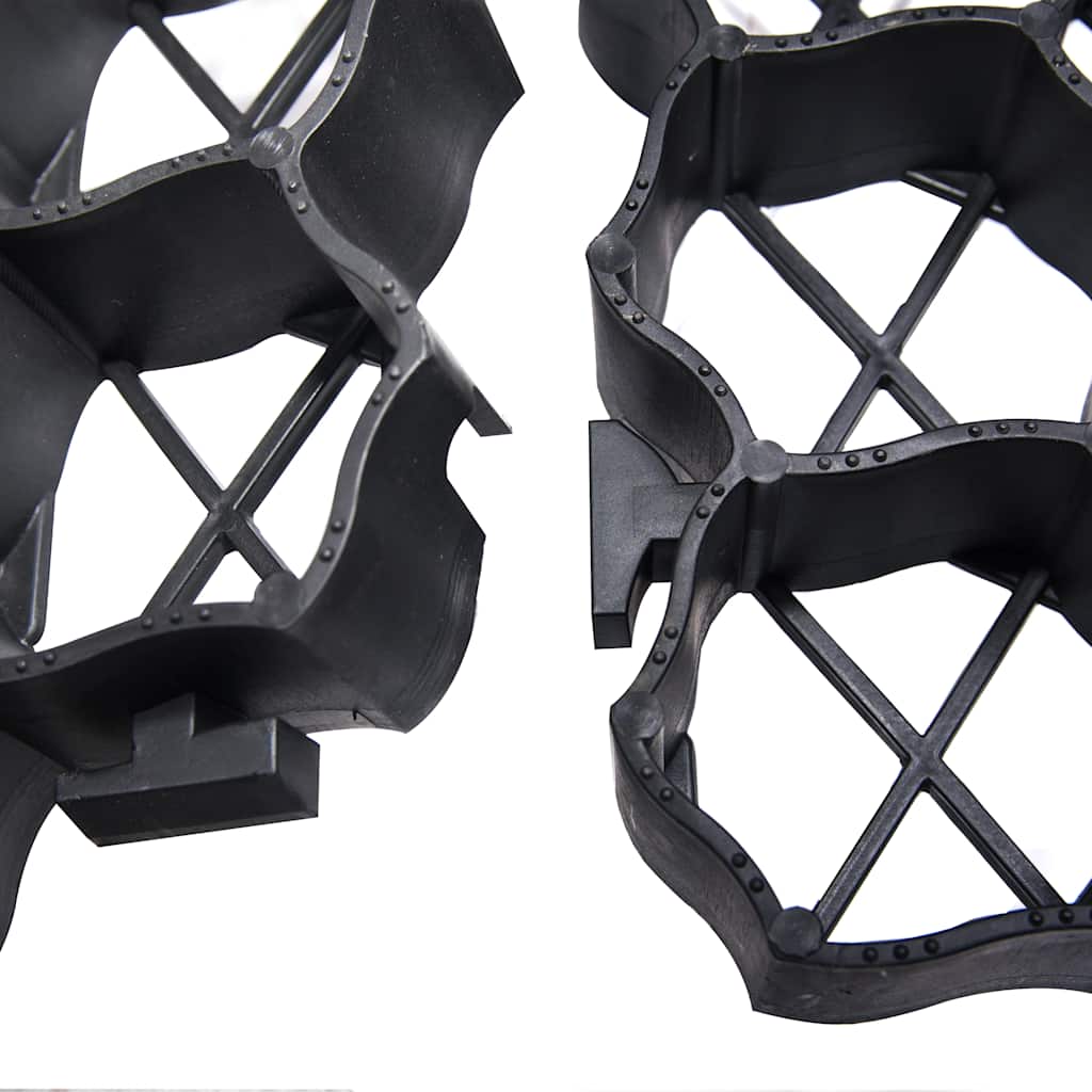 vidaXL Kratki trawnikowe, 16 szt., czarne, 60x40x3 cm, plastik