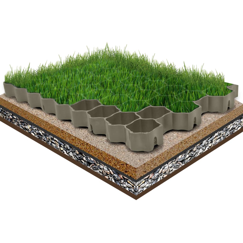vidaXL Kratki trawnikowe, 16 szt., zielone, 60x40x3 cm, plastik