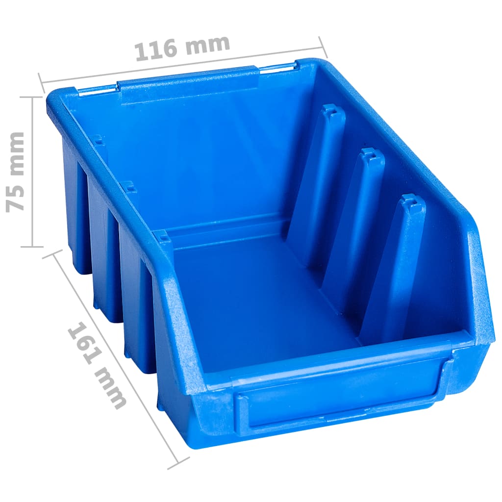 vidaXL Pojemniki sztaplowane, 20 szt., niebieskie, plastikowe